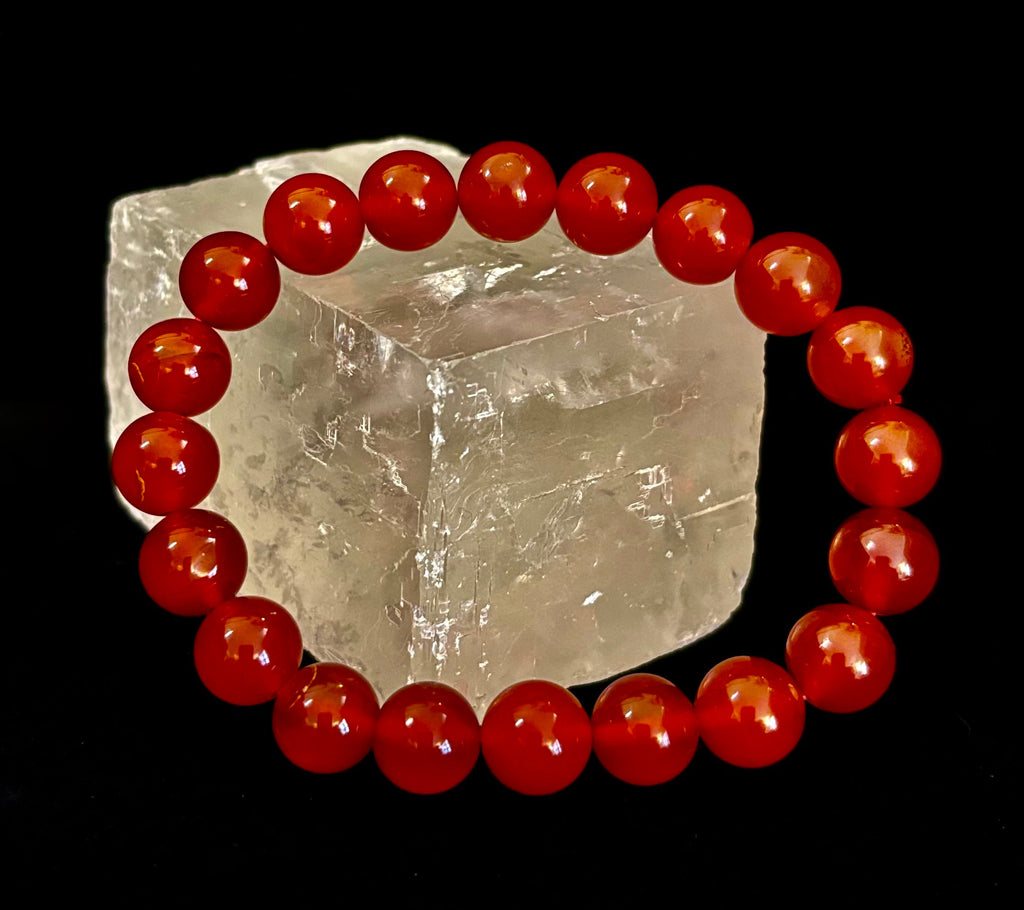Red Onyx Bracelet – Grounding & Strength Natural Stone Beads | | Wiccan Center