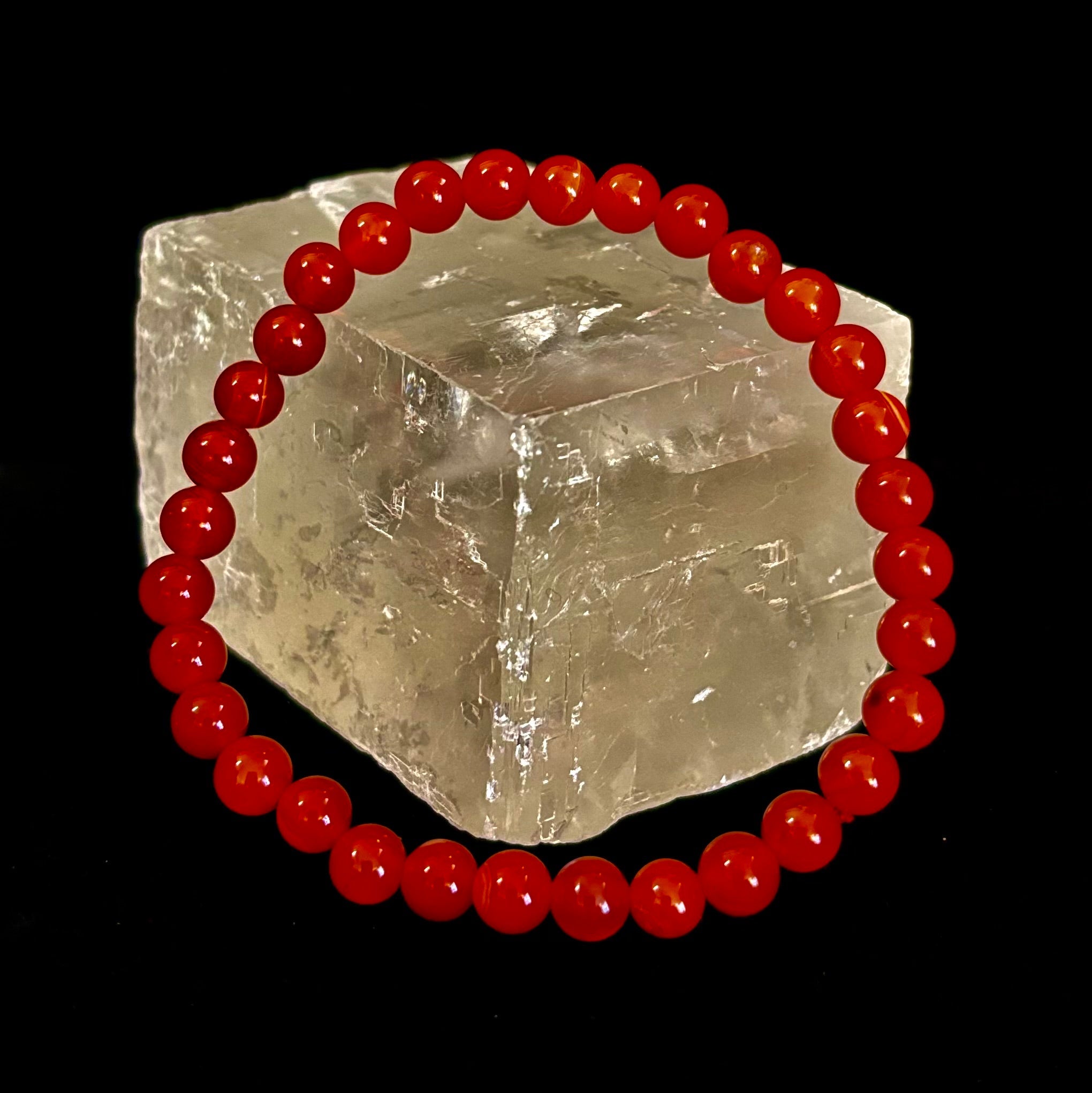 Red Onyx Bracelet – Grounding & Strength Natural Stone Beads | | Wiccan Center