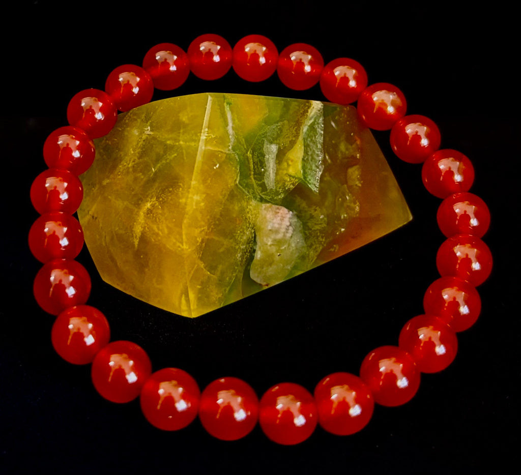 Red Onyx Bracelet – Grounding & Strength Natural Stone Beads | | Wiccan Center