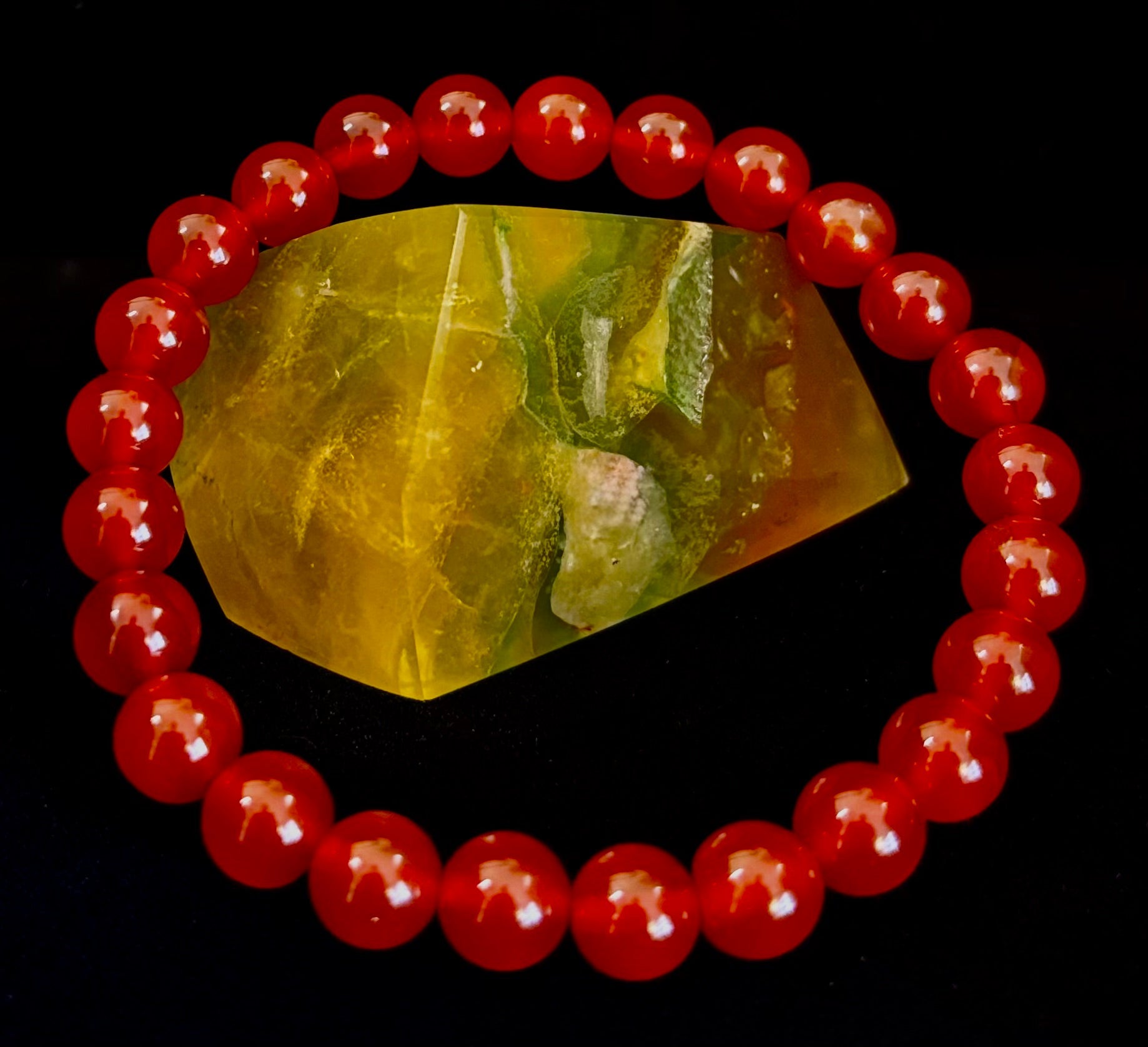 Red Onyx Bracelet – Grounding & Strength Natural Stone Beads | | Wiccan Center