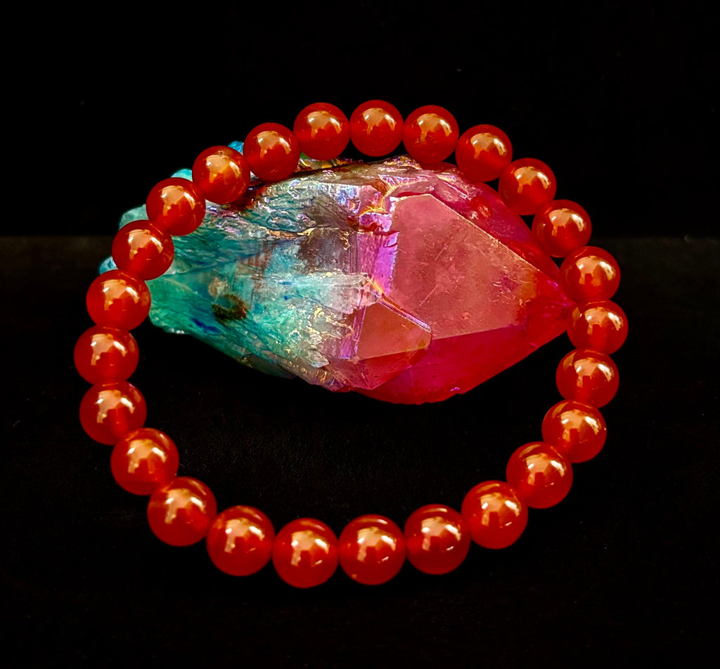 Red Onyx Bracelet – Grounding & Strength Natural Stone Beads | | Wiccan Center
