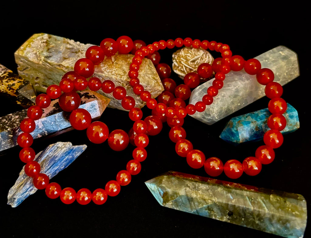 Red Onyx Bracelet – Grounding & Strength Natural Stone Beads | | Wiccan Center