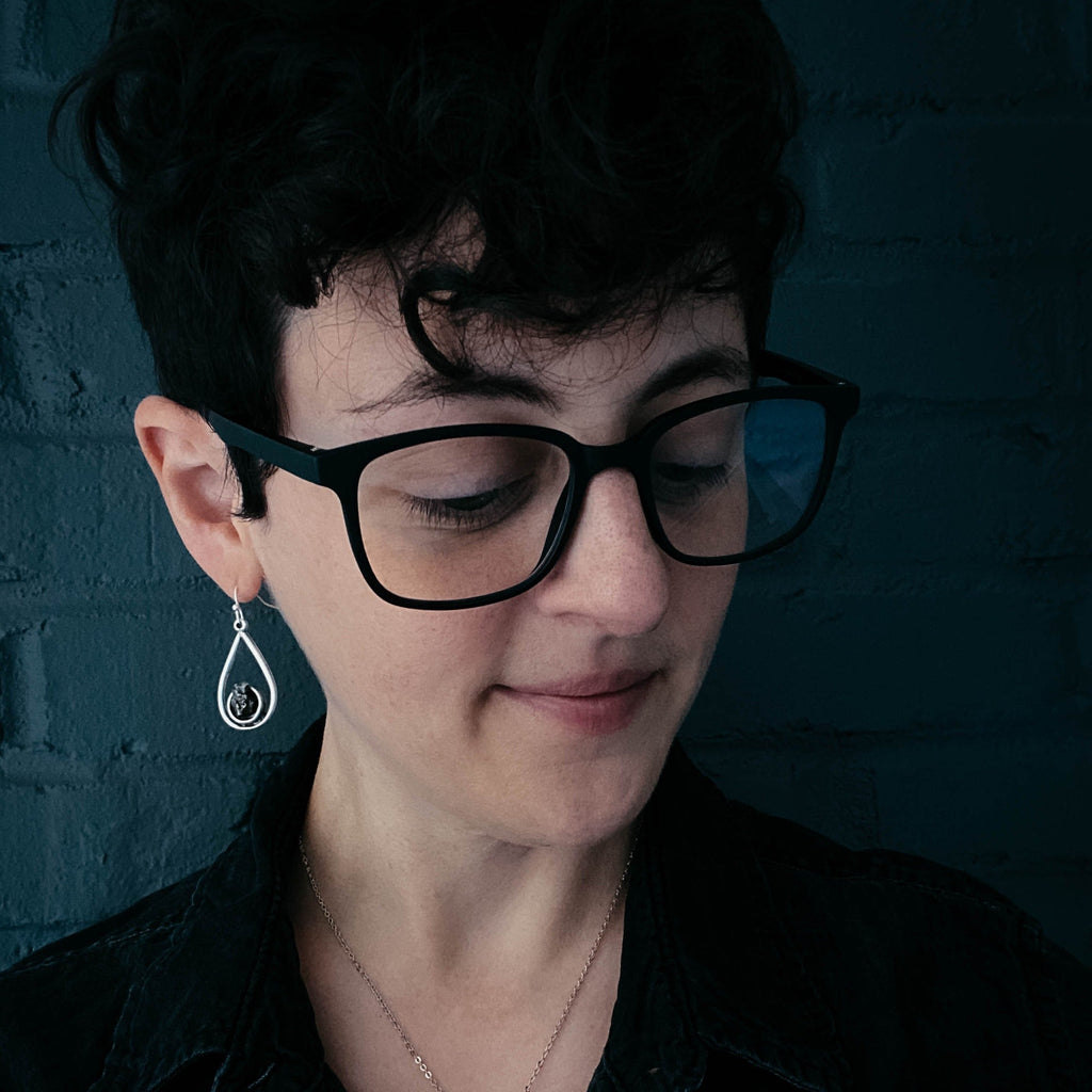 Teardrop Earrings with Raw Meteorite | Earrings | Wiccan Center