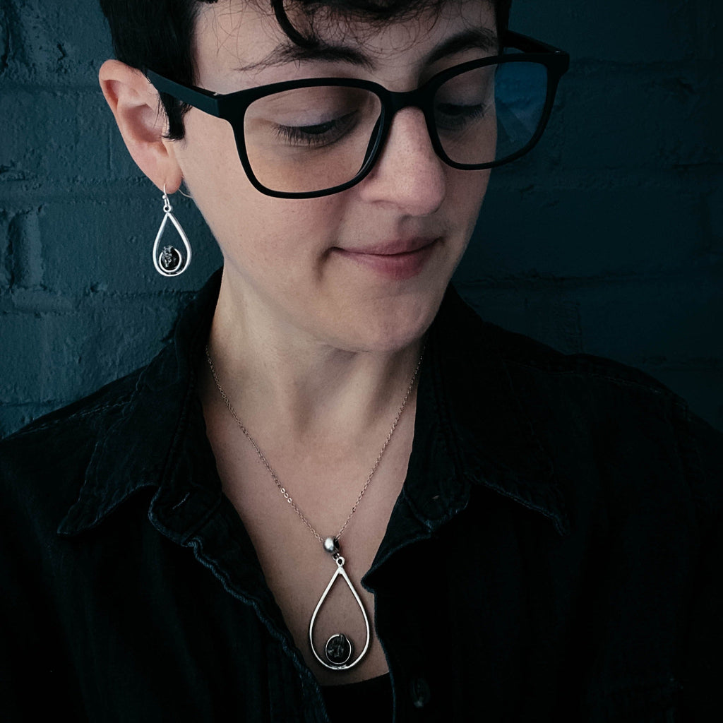 Teardrop Necklace with Authentic Raw Meteorite | Necklace | Wiccan Center