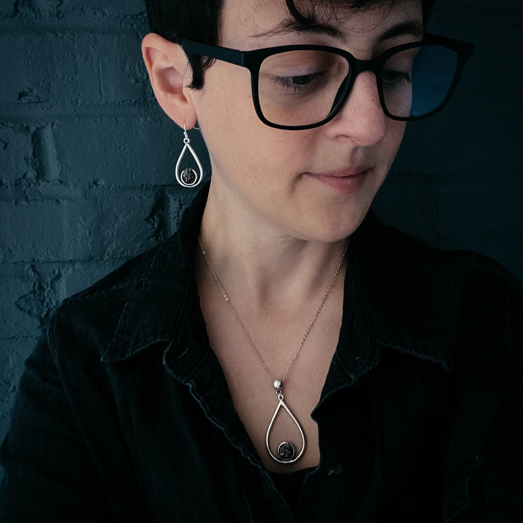 Teardrop Necklace with Authentic Raw Meteorite | Necklace | Wiccan Center