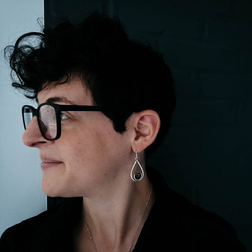 Teardrop Earrings with Raw Meteorite | Earrings | Wiccan Center