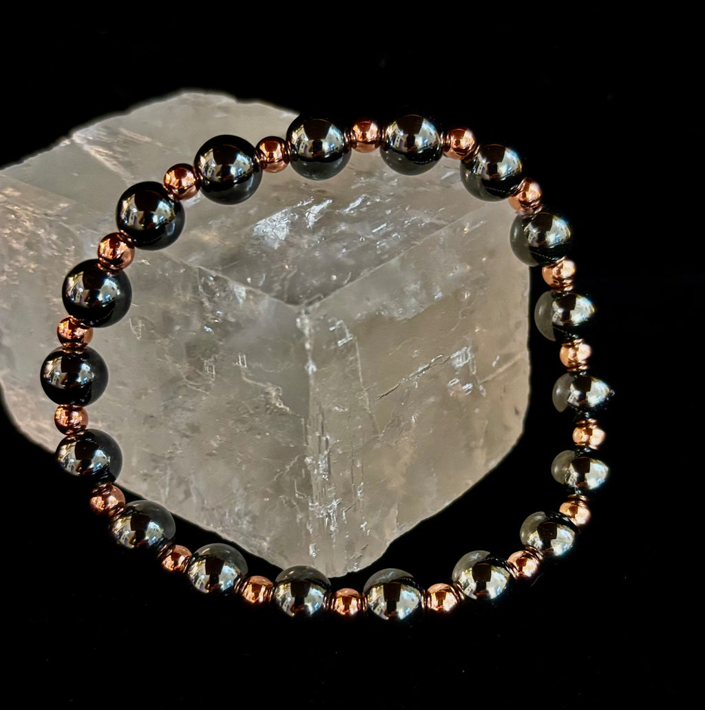 Copper & Hematite Bracelet – Grounding, Strength & Energy Balance (Large Wrists) | | Wiccan Center