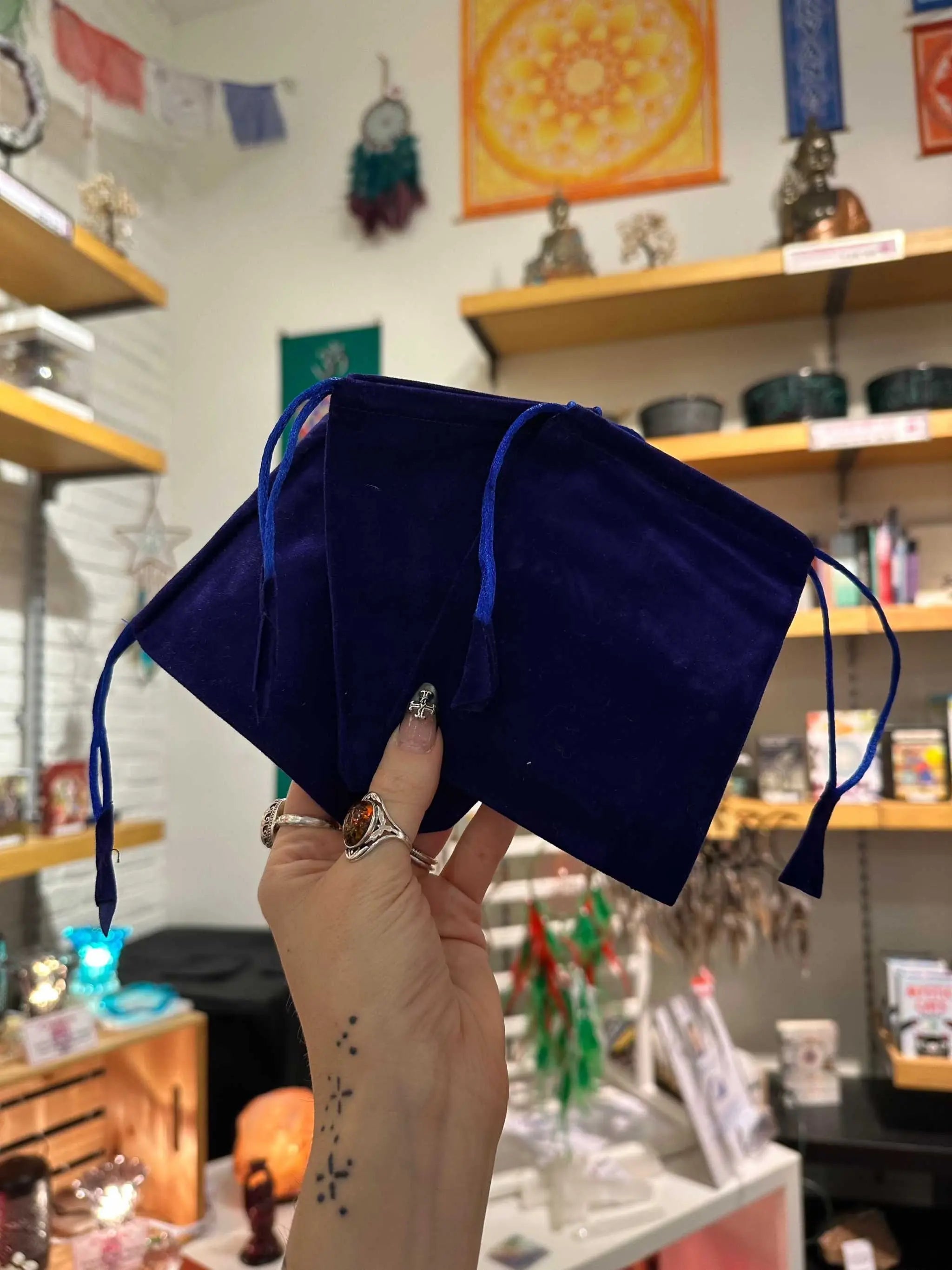Blue Velvet Spirit Bags | Crystal Stands, Displays and Accessories | Wiccan Center
