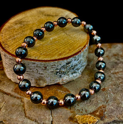 Copper & Hematite Bracelet – Grounding, Strength & Energy Balance (Large Wrists) | | Wiccan Center