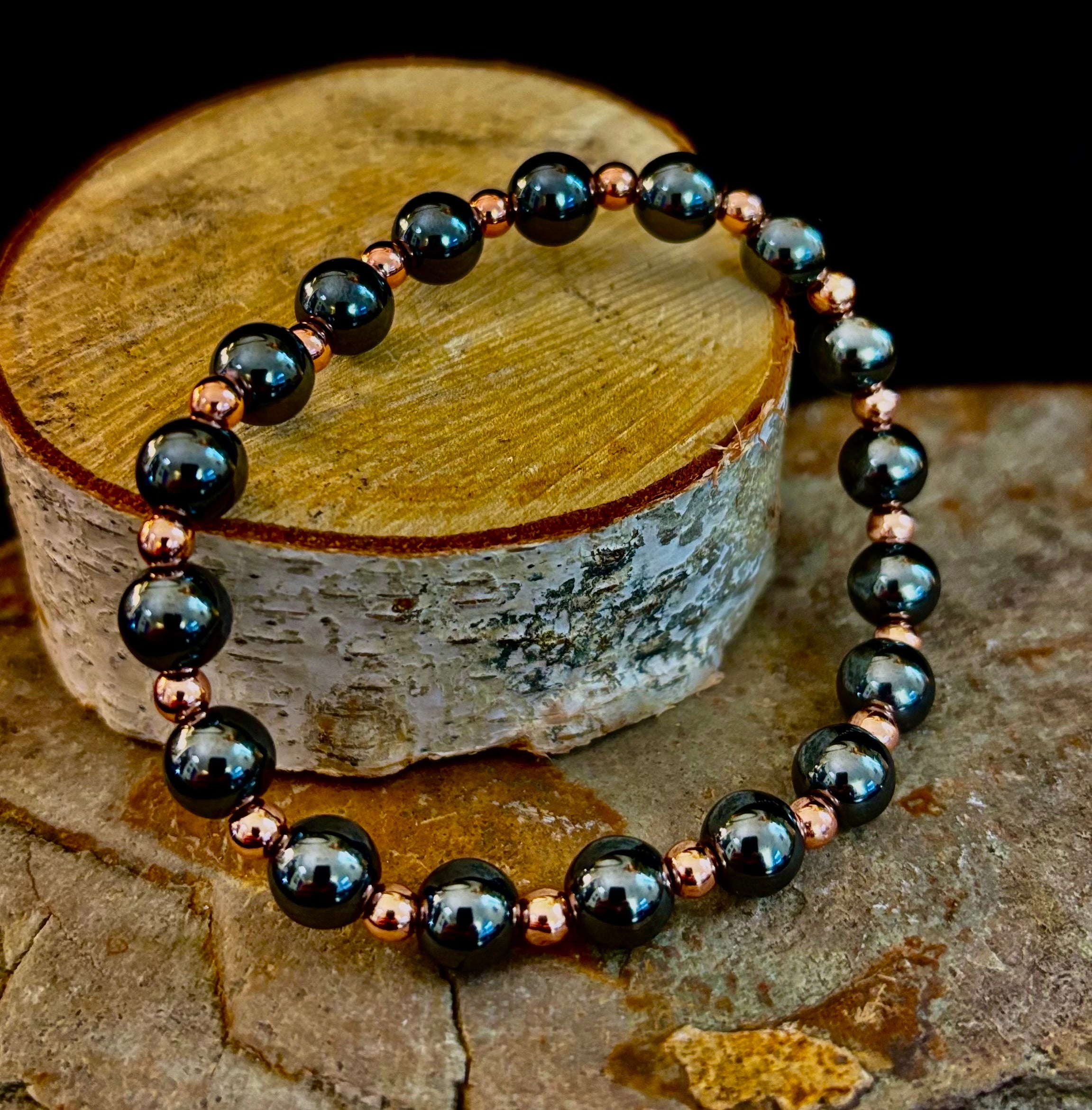 Copper & Hematite Bracelet – Grounding, Strength & Energy Balance (Large Wrists) | | Wiccan Center