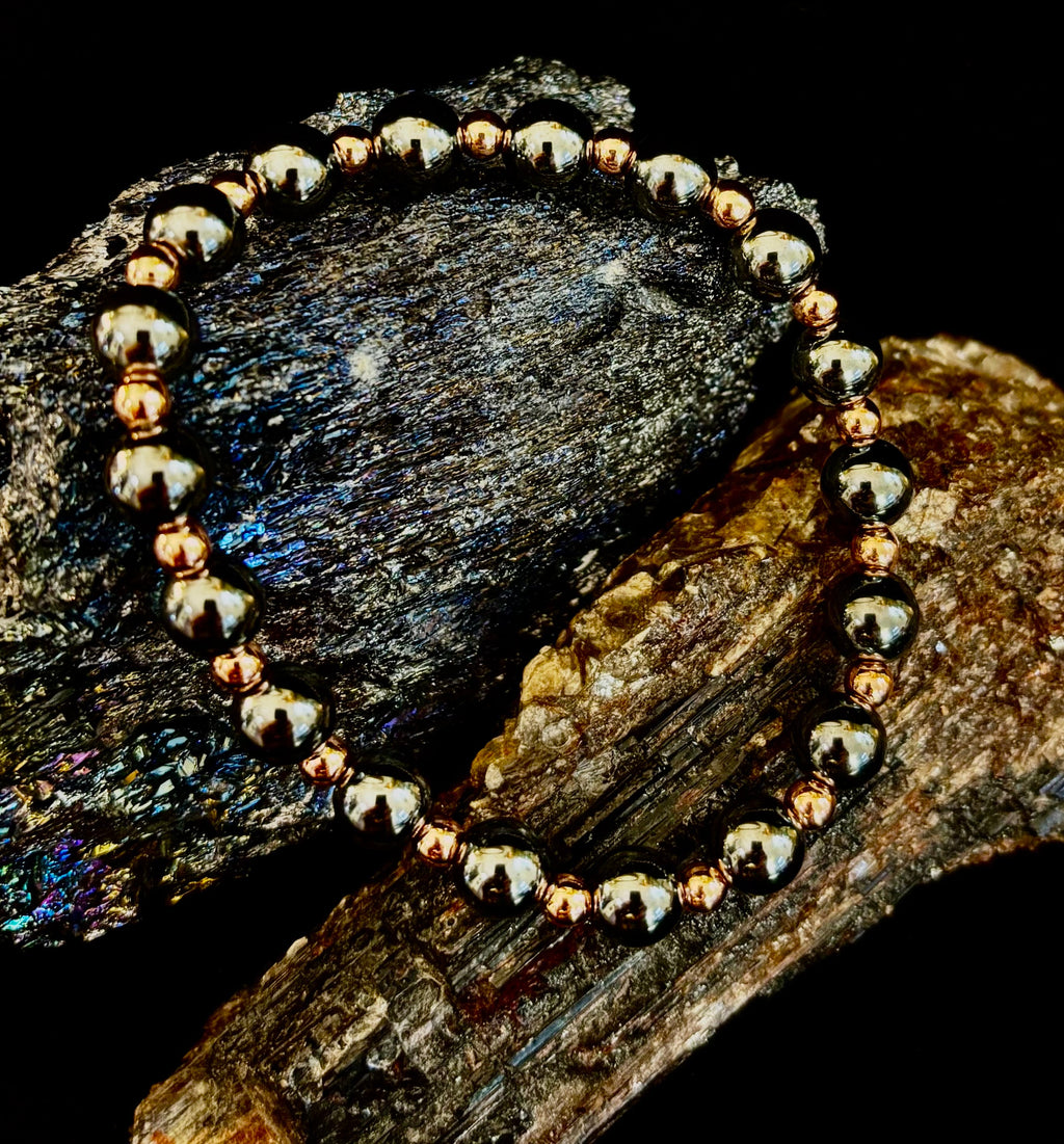 Copper & Hematite Bracelet – Grounding, Strength & Energy Balance (Large Wrists) | | Wiccan Center