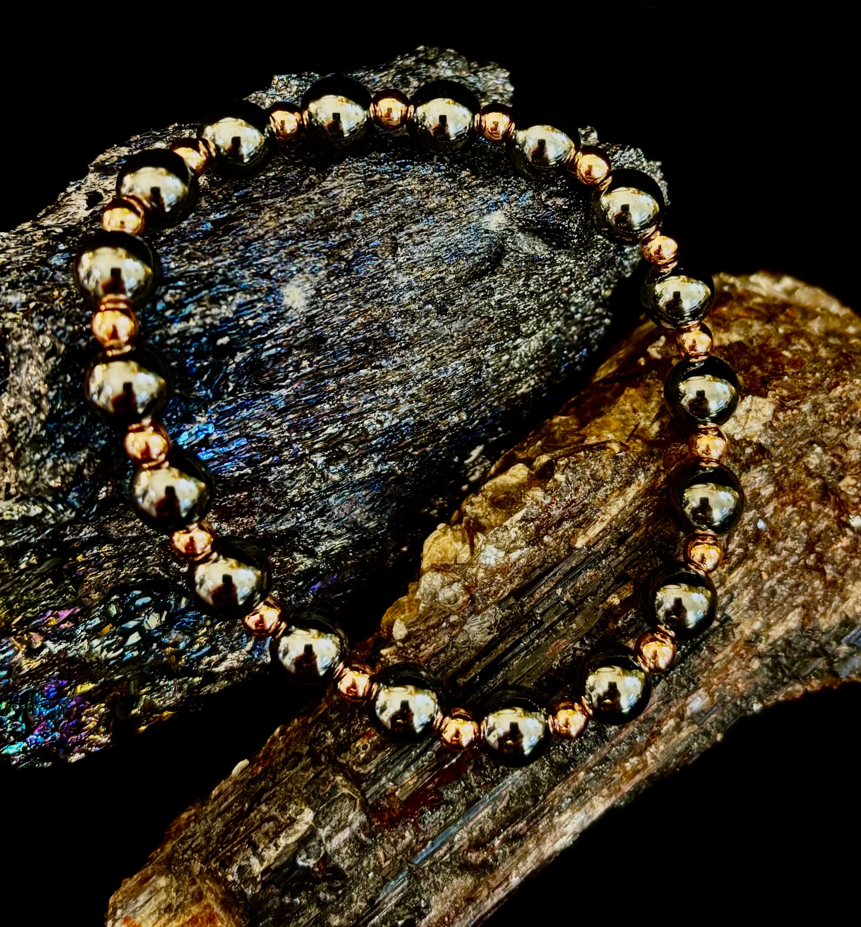 Copper & Hematite Bracelet – Grounding, Strength & Energy Balance (Large Wrists) | | Wiccan Center