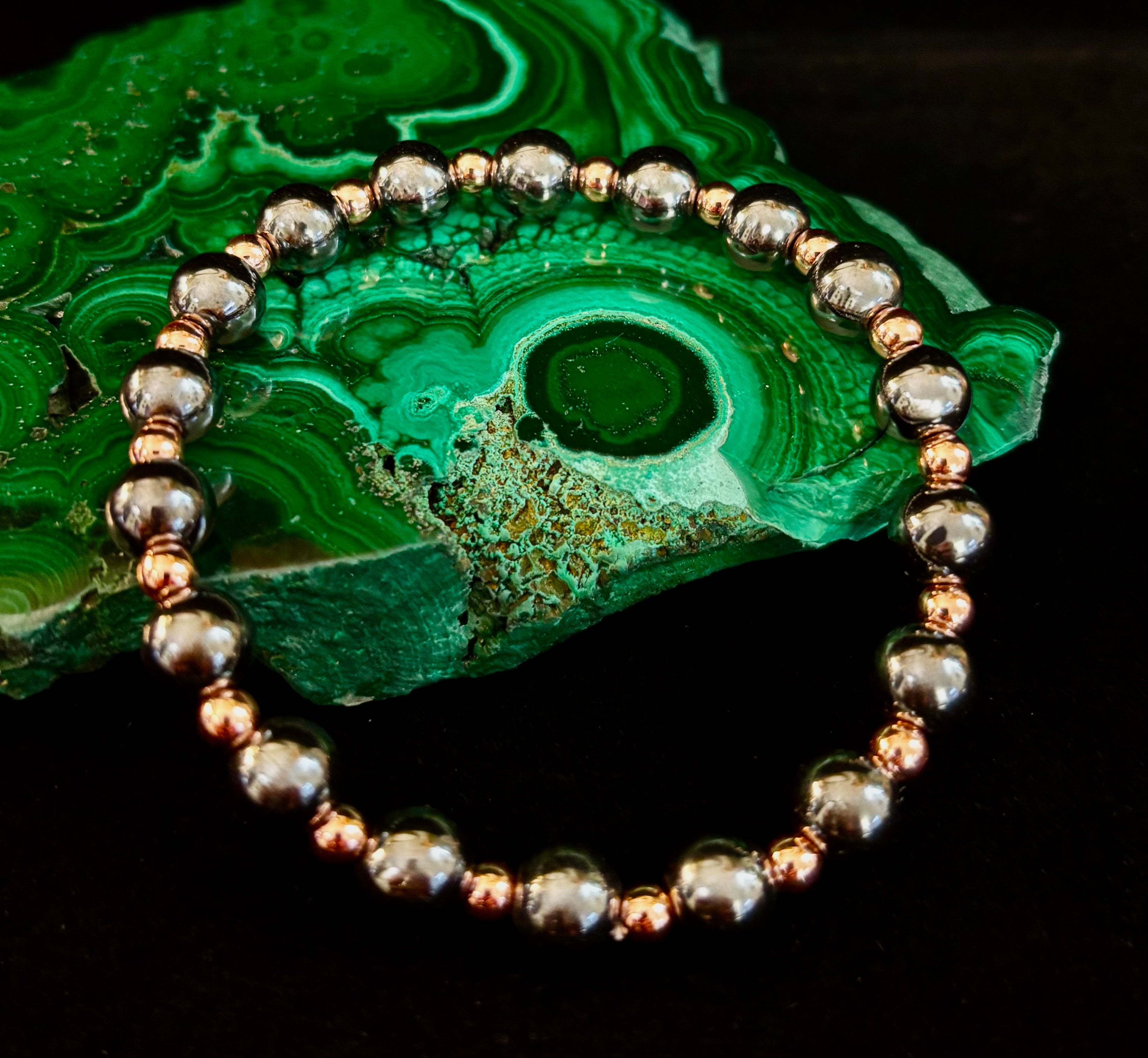 Copper & Hematite Bracelet – Grounding, Strength & Energy Balance (Large Wrists) | | Wiccan Center