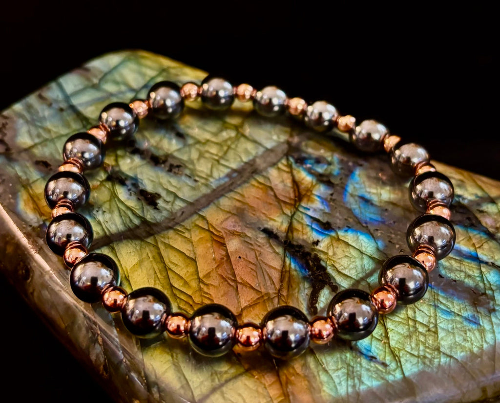 Copper & Hematite Bracelet – Grounding, Strength & Energy Balance (Large Wrists) | | Wiccan Center