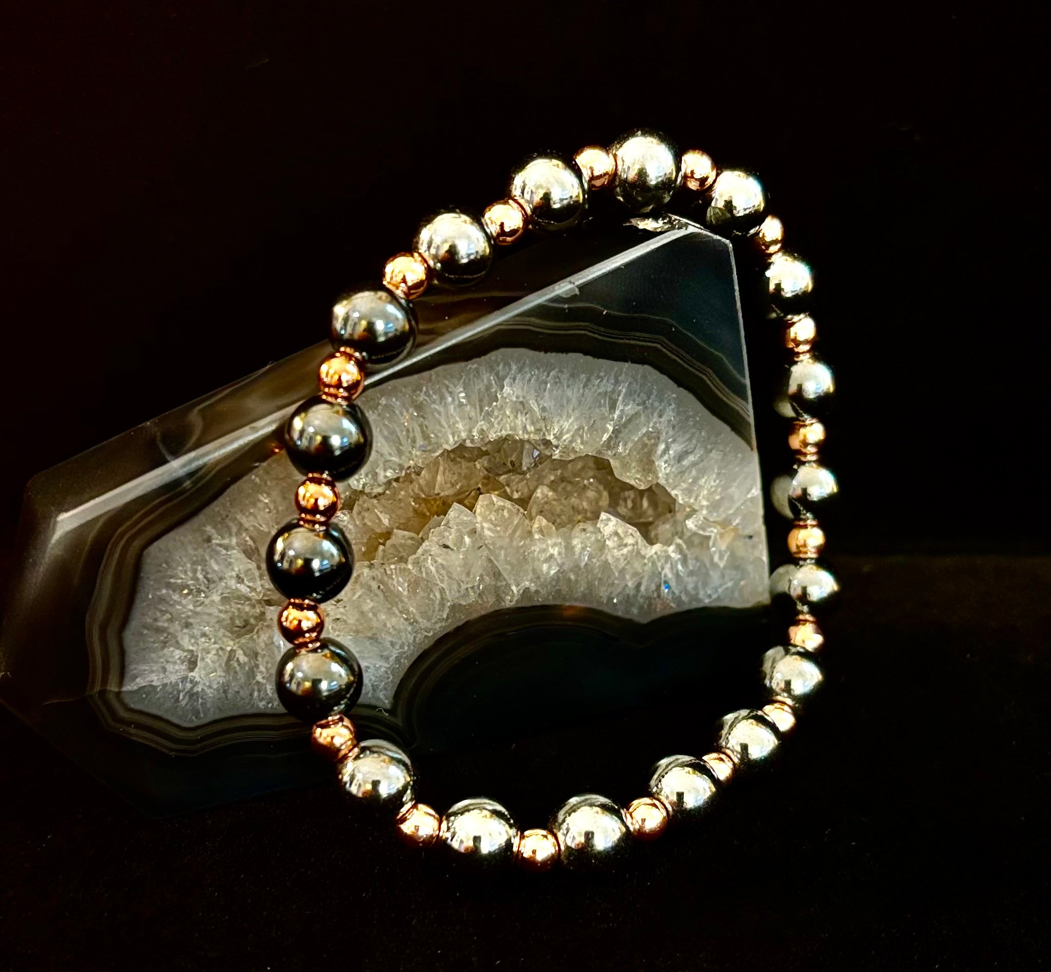 Copper & Hematite Bracelet – Grounding, Strength & Energy Balance (Large Wrists) | | Wiccan Center