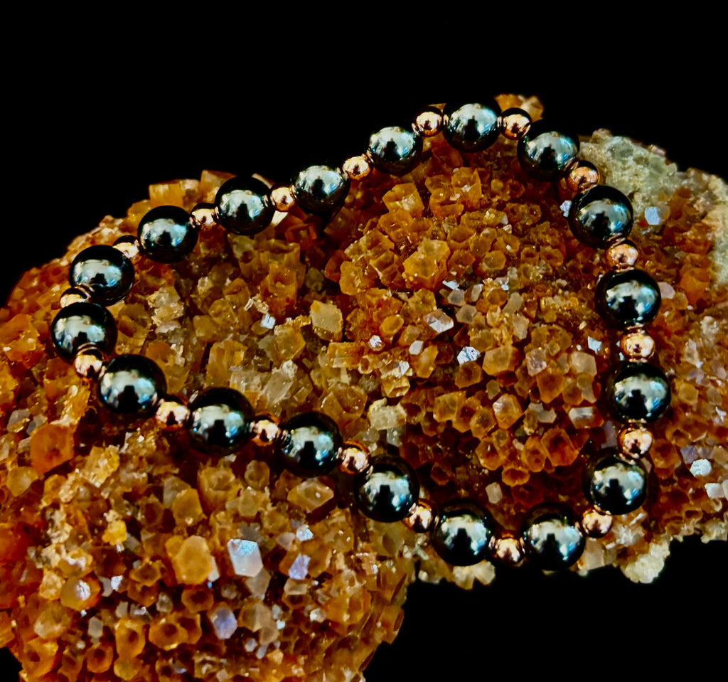 Copper & Hematite Bracelet – Grounding, Strength & Energy Balance (Large Wrists) | | Wiccan Center