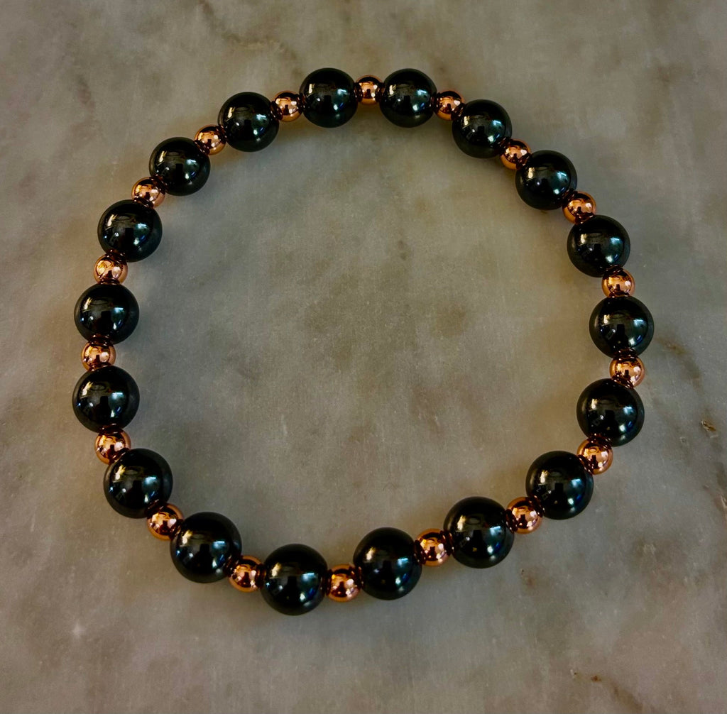 Copper & Hematite Bracelet – Grounding, Strength & Energy Balance (Large Wrists) | | Wiccan Center