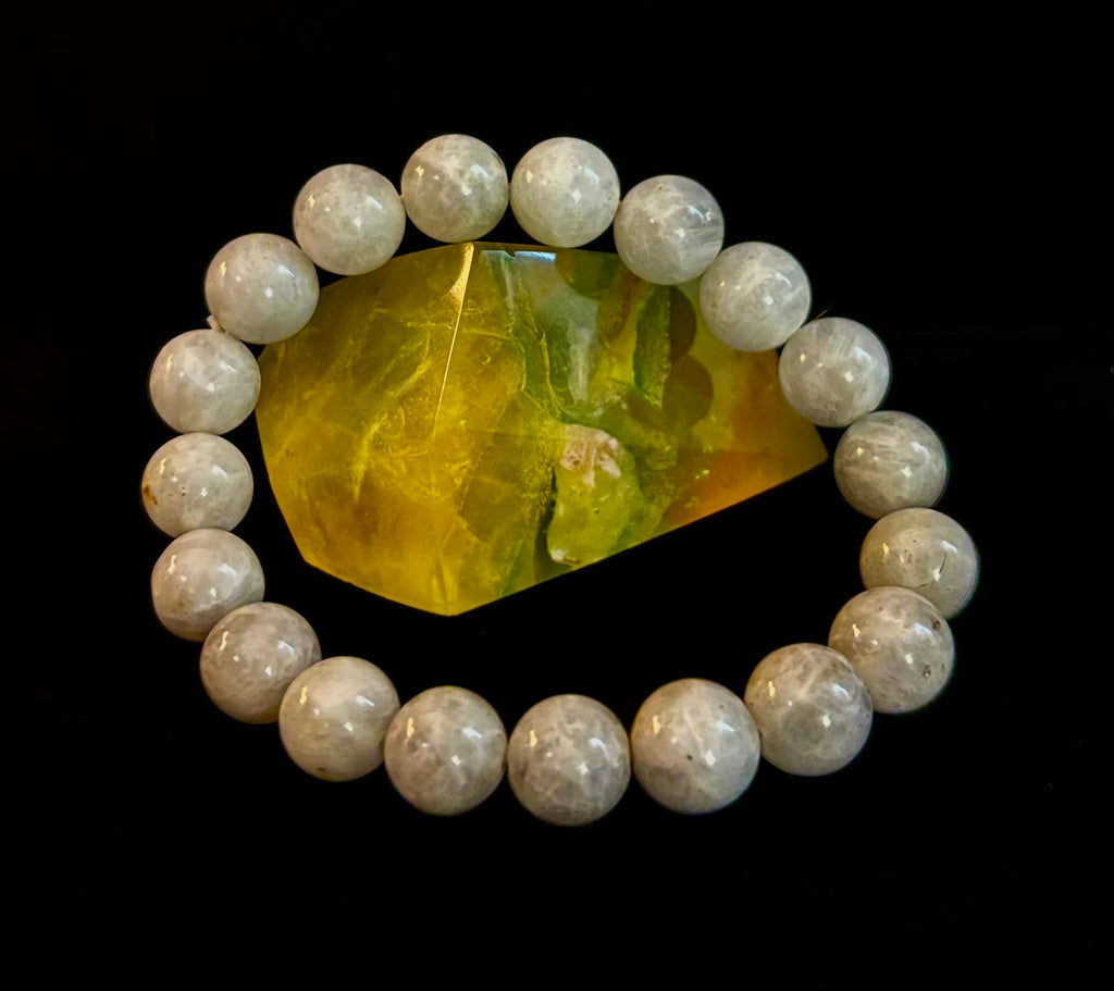 Reiki-Infused Rainbow Moonstone Power Bracelet – 10mm Beads (Medium Wrist) | | Wiccan Center