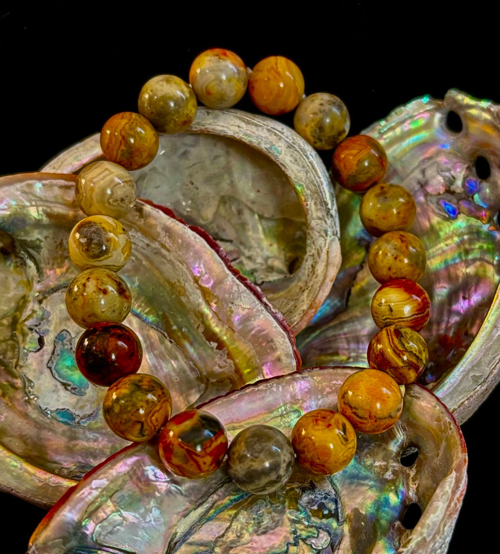Reiki-Infused Crazy Lace Agate Strength & Stability Bracelet – 10mm Beads (Medium Wrist) | | Wiccan Center
