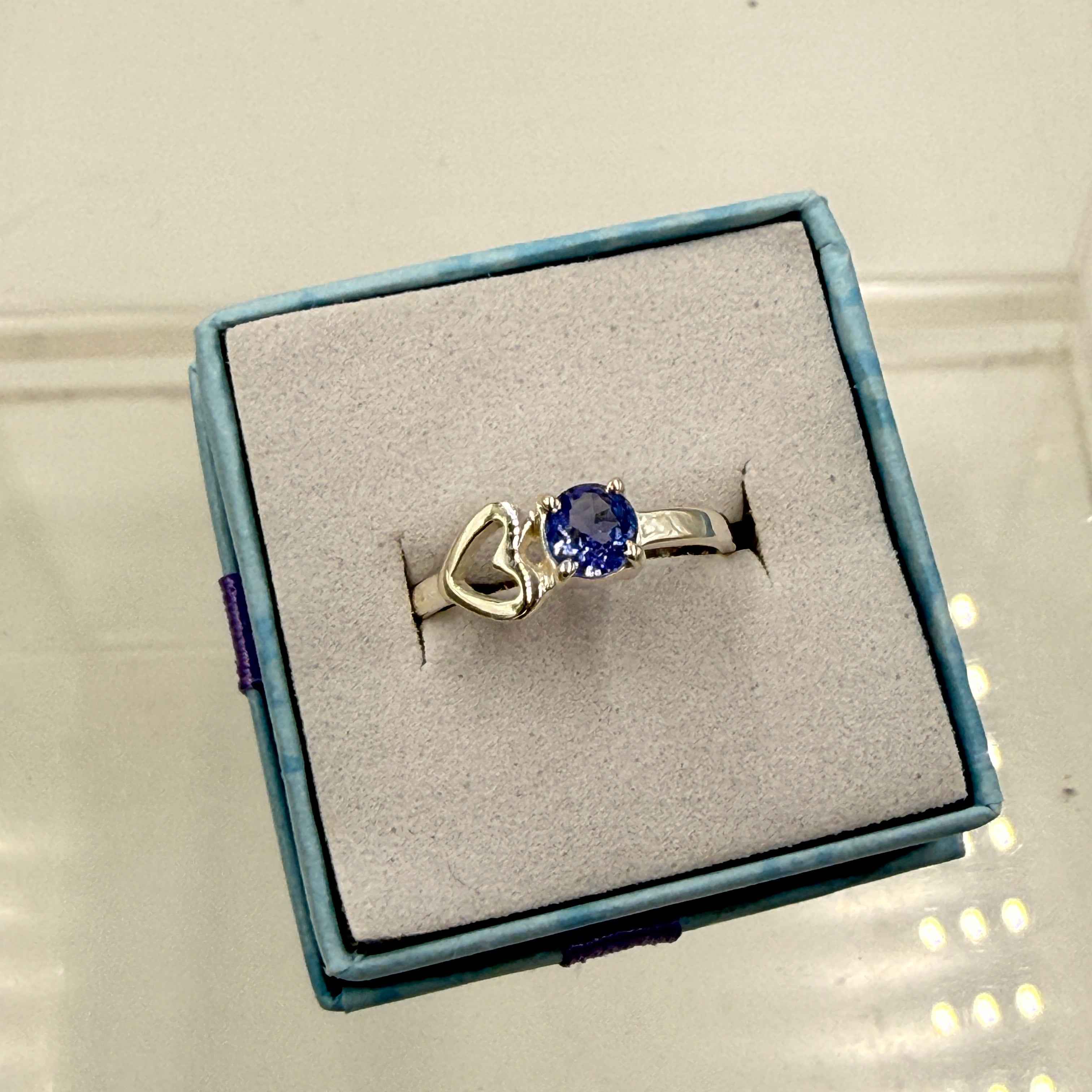 Sterling Silver Heart Tanzanite Ring - Size 7 - Spiritual, Intuitive & Elevated | Rings | Wiccan Center