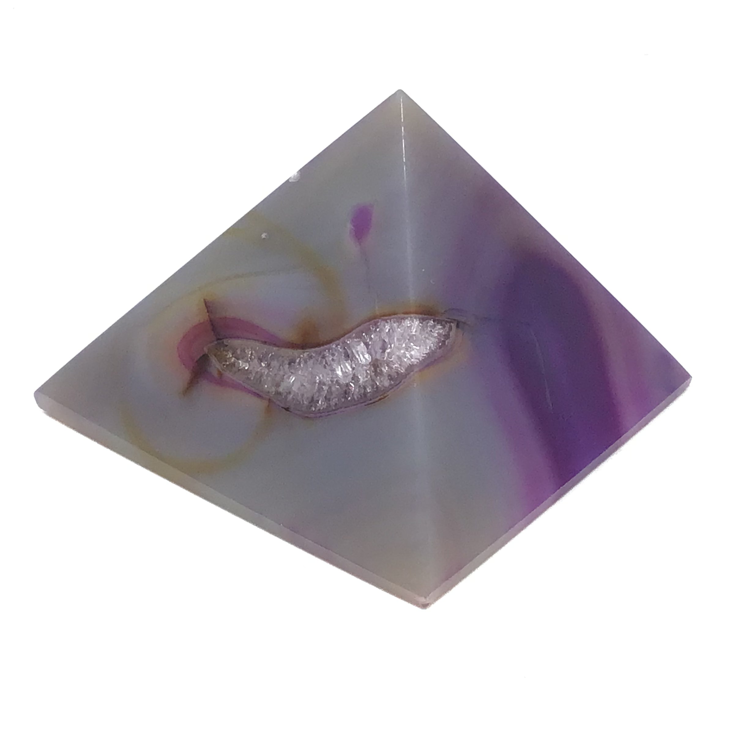 Dye Agate & Quartz Pyramid Carving | Crystals & Minerals > Figurines | Wiccan Center