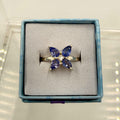 Sterling Silver Butterfly Tanzanite Ring - Size 8 - Spiritual, Intuitive & Elevated | Rings | Wiccan Center
