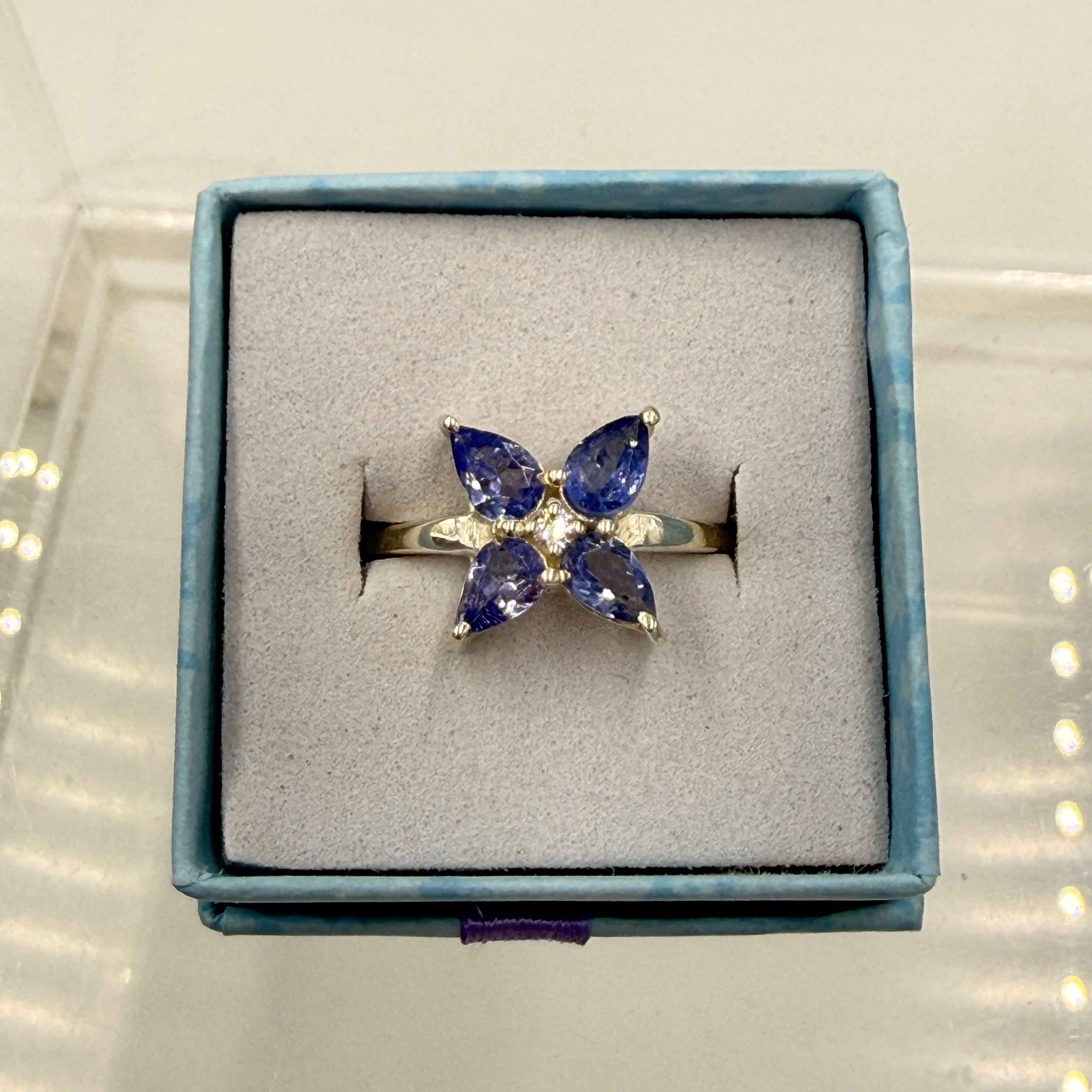 Sterling Silver Butterfly Tanzanite Ring - Size 8 - Spiritual, Intuitive & Elevated | Rings | Wiccan Center