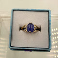 Sterling Silver Flowy Split Banded Oval Tanzanite Ring - Size 8 - Spiritual, Intuitive & Elevated | Rings | Wiccan Center