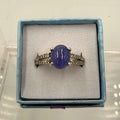 Sterling Silver Split Banded Oval Tanzanite Ring - Size 8 - Spiritual, Intuitive & Elevated | Rings | Wiccan Center