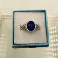 Sterling Silver Filigree Banded Oval Tanzanite Ring - Size 9 - Spiritual, Intuitive & Elevated | Rings | Wiccan Center