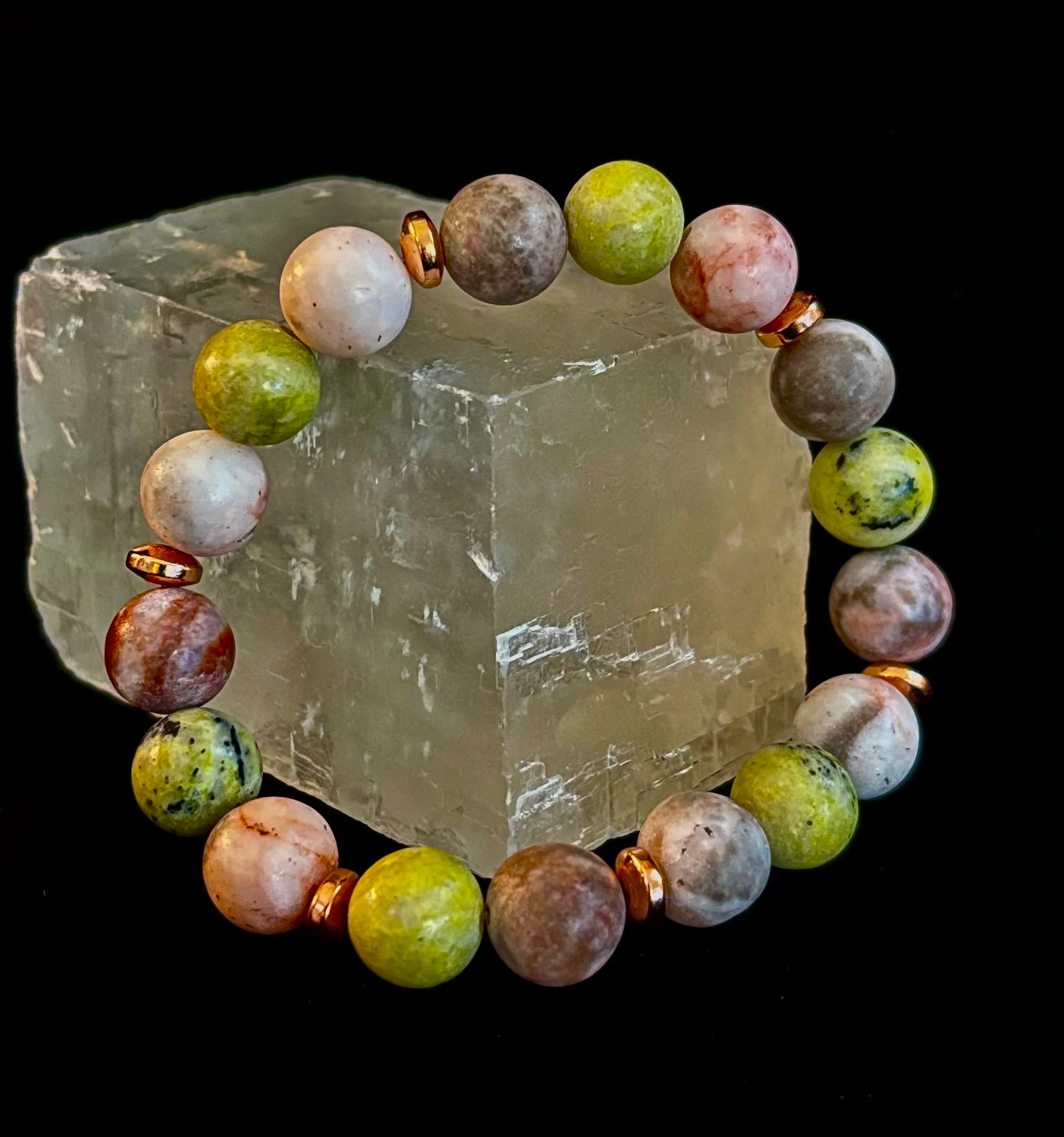 Reiki-Infused Earth Harmony Jasper Bracelet – 10mm Grounding & Balance Beads (Medium Wrists) | | Wiccan Center