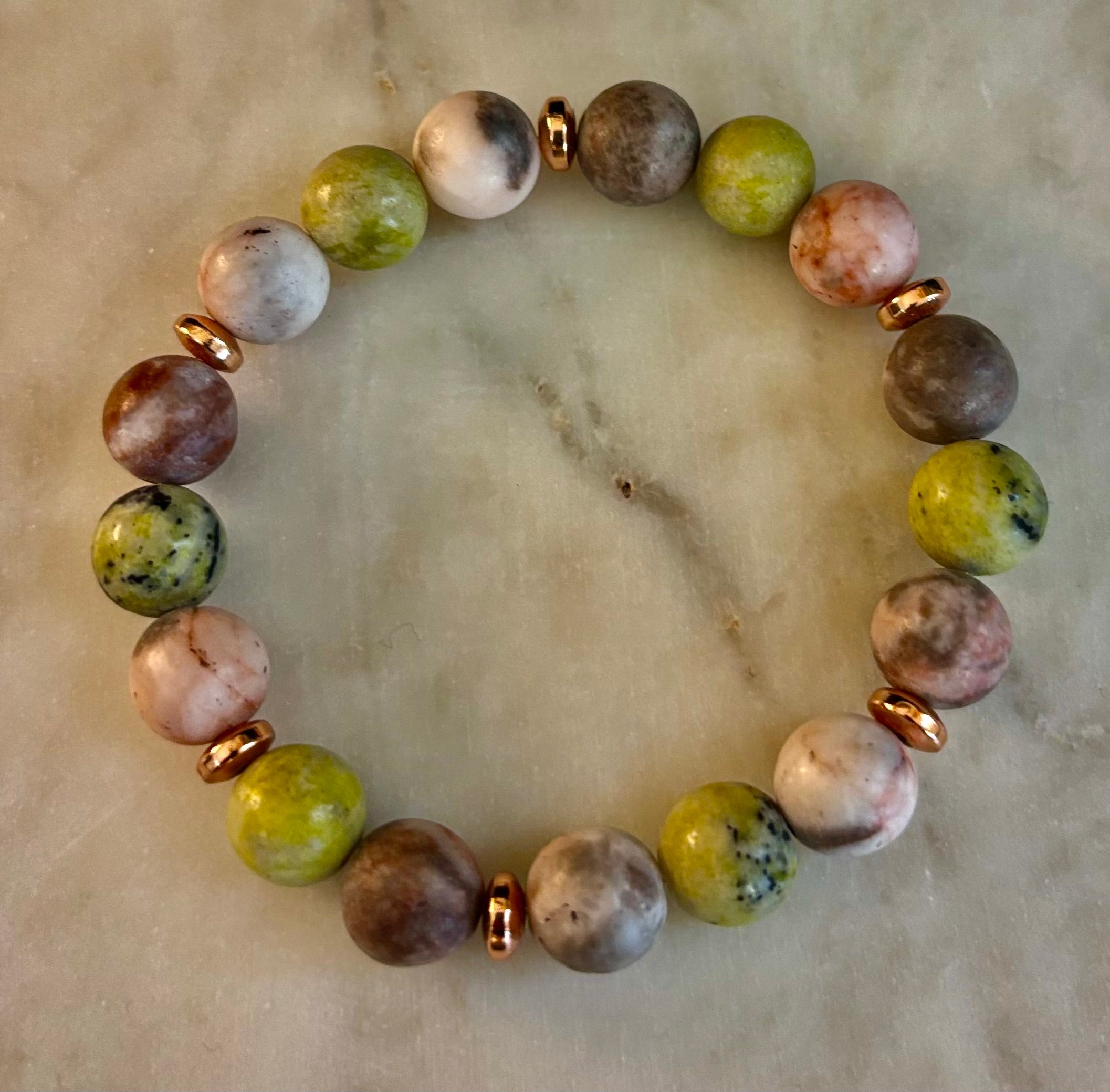 Reiki-Infused Earth Harmony Jasper Bracelet – 10mm Grounding & Balance Beads (Medium Wrists) | | Wiccan Center