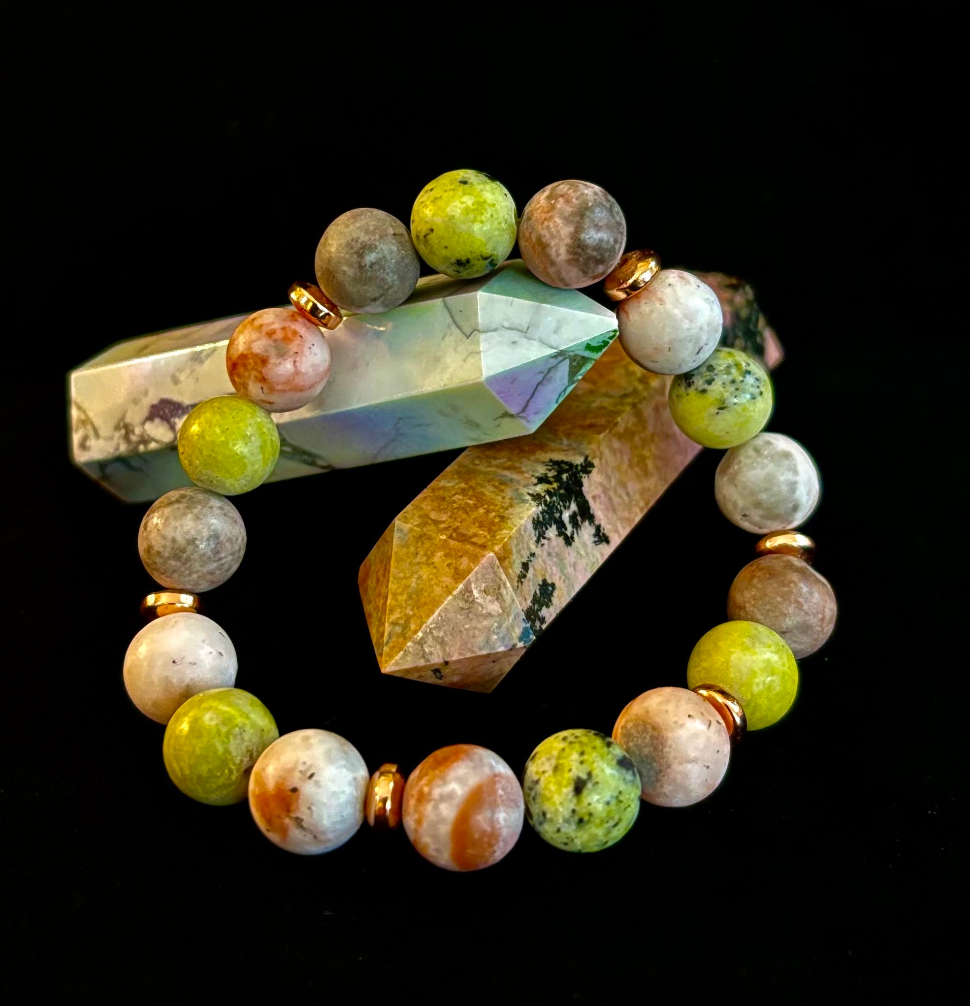 Reiki-Infused Earth Harmony Jasper Bracelet – 10mm Grounding & Balance Beads (Medium Wrists) | | Wiccan Center