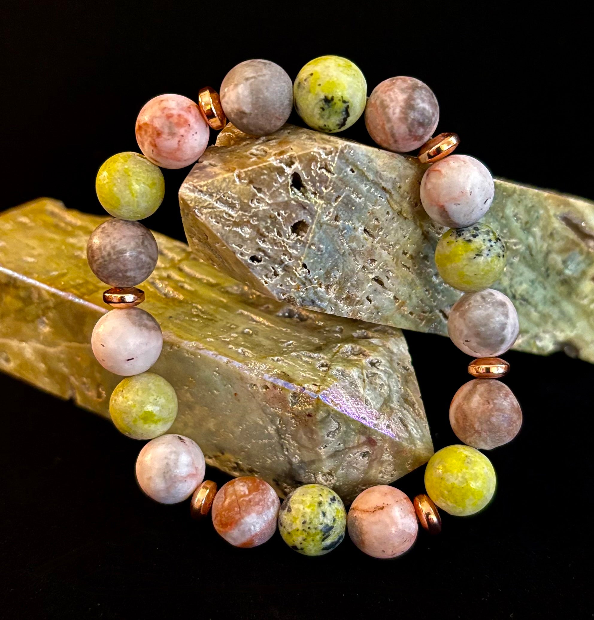 Reiki-Infused Earth Harmony Jasper Bracelet – 10mm Grounding & Balance Beads (Medium Wrists) | | Wiccan Center