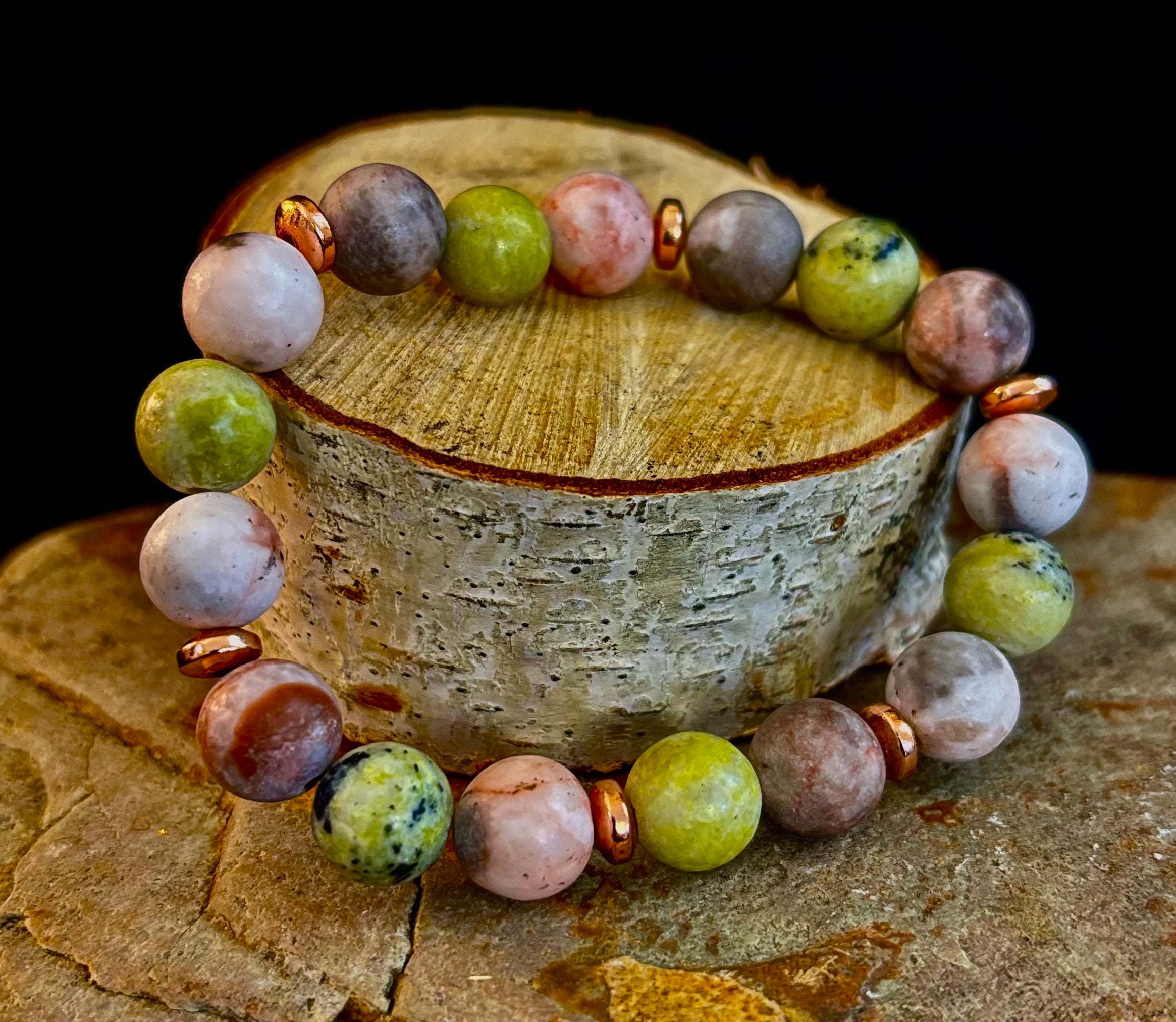 Reiki-Infused Earth Harmony Jasper Bracelet – 10mm Grounding & Balance Beads (Medium Wrists) | | Wiccan Center