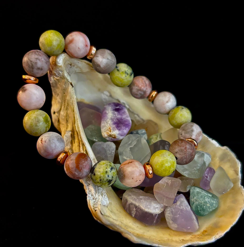 Reiki-Infused Earth Harmony Jasper Bracelet – 10mm Grounding & Balance Beads (Medium Wrists) | | Wiccan Center