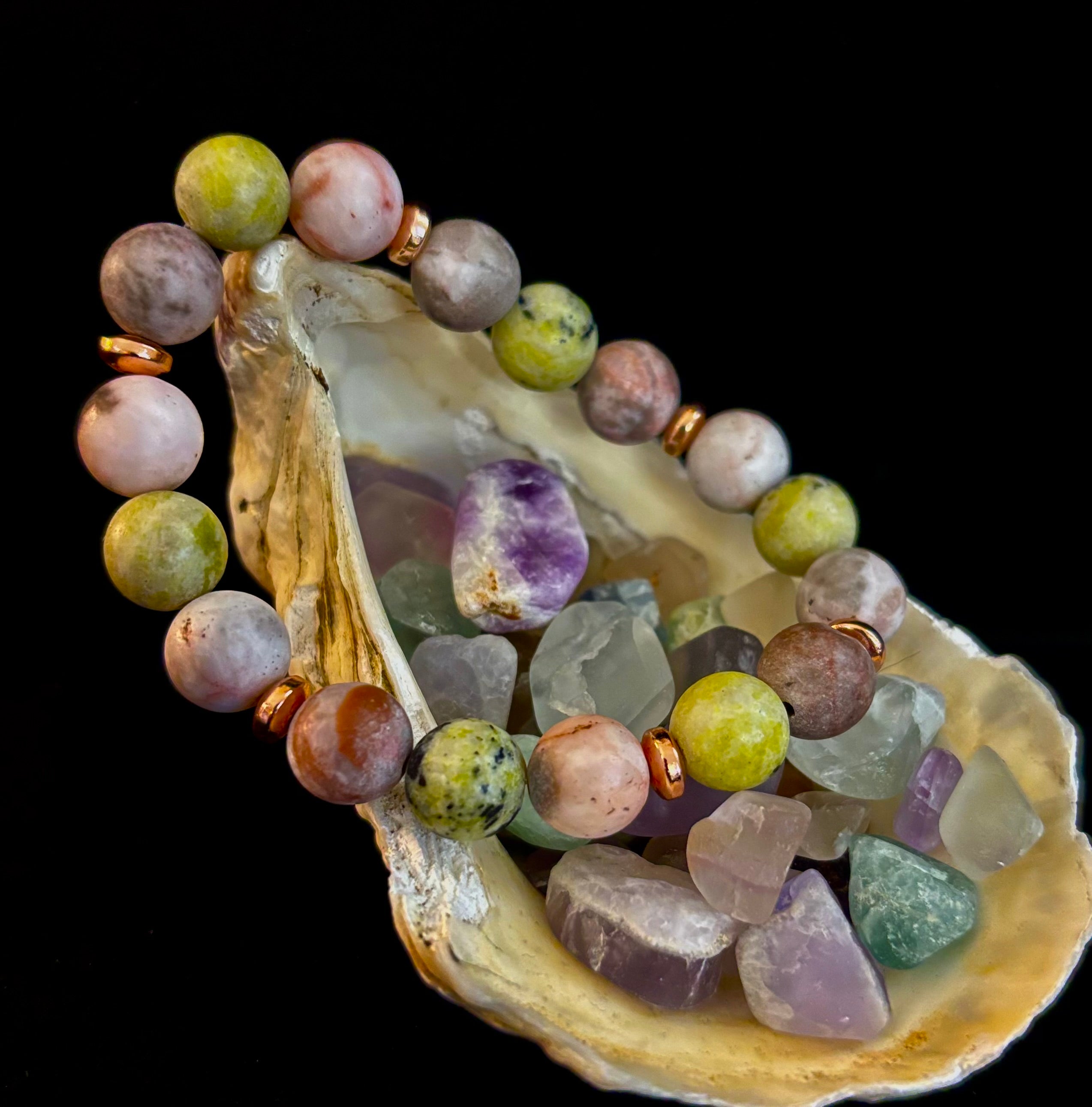 Reiki-Infused Earth Harmony Jasper Bracelet – 10mm Grounding & Balance Beads (Medium Wrists) | | Wiccan Center