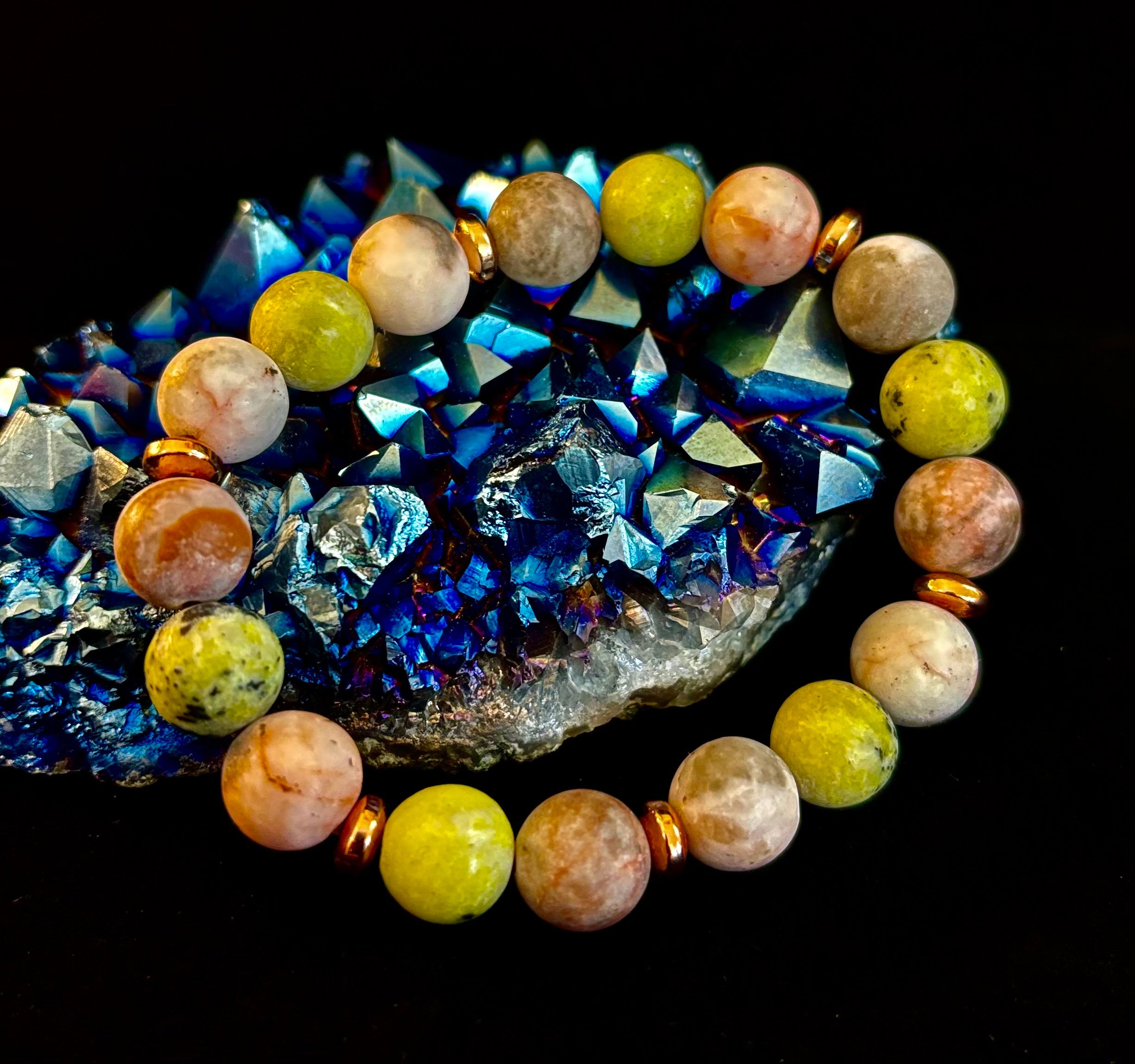 Reiki-Infused Earth Harmony Jasper Bracelet – 10mm Grounding & Balance Beads (Medium Wrists) | | Wiccan Center