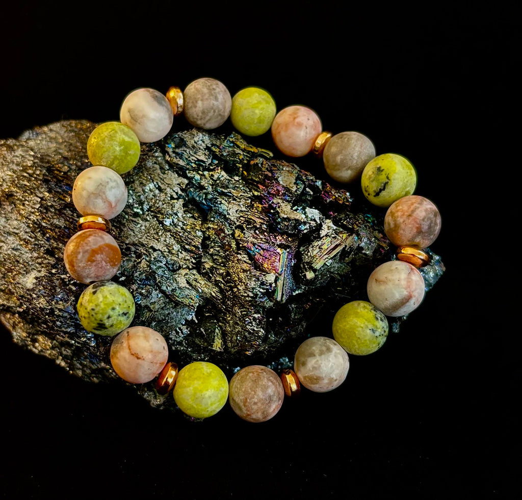 Reiki-Infused Earth Harmony Jasper Bracelet – 10mm Grounding & Balance Beads (Medium Wrists) | | Wiccan Center