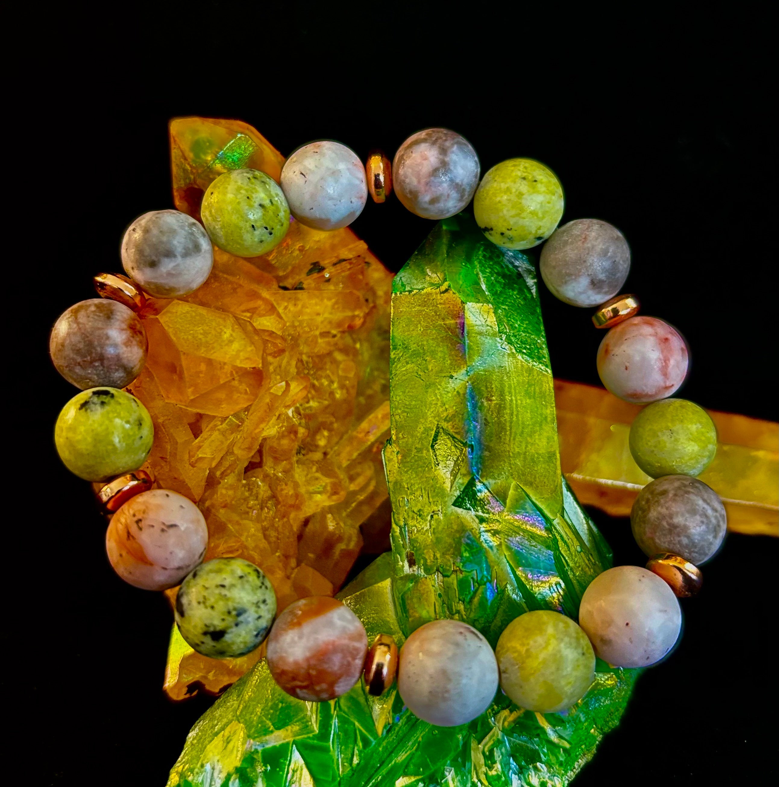 Reiki-Infused Earth Harmony Jasper Bracelet – 10mm Grounding & Balance Beads (Medium Wrists) | | Wiccan Center
