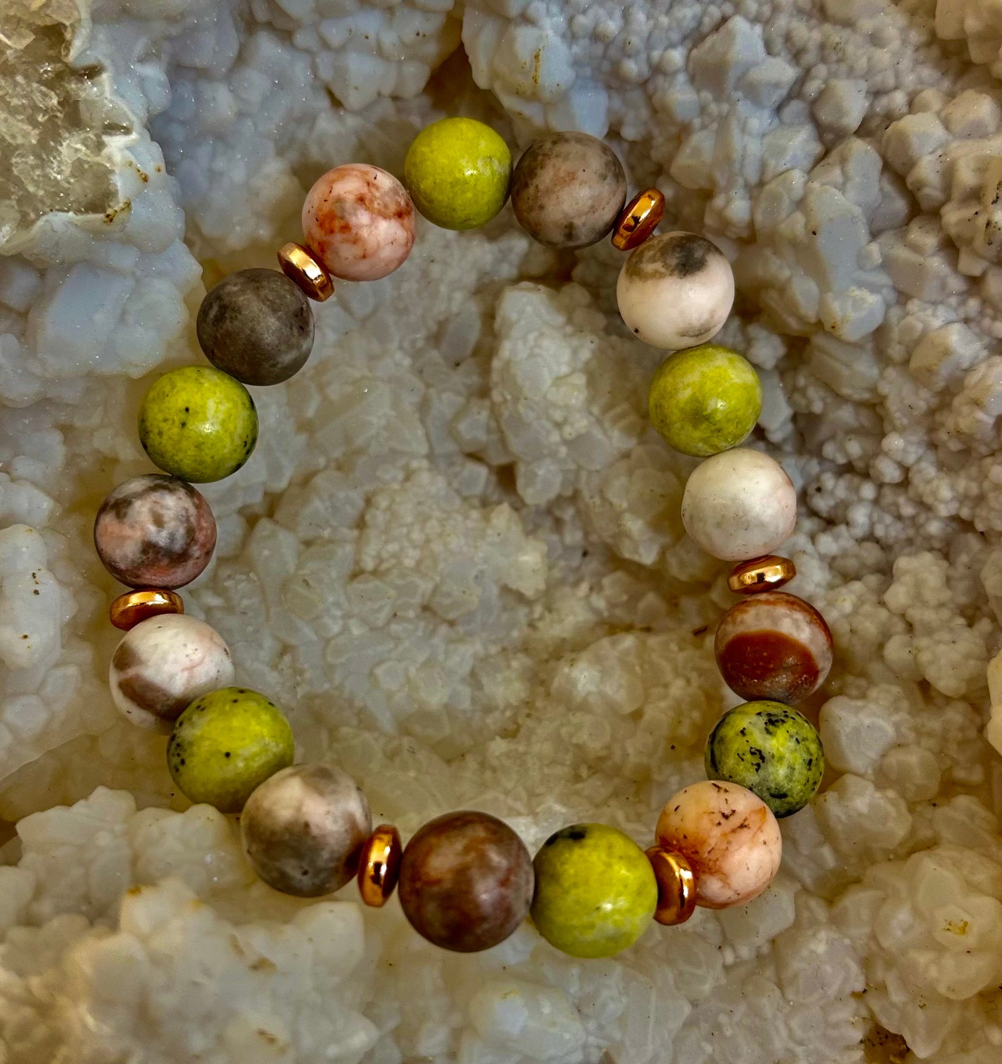 Reiki-Infused Earth Harmony Jasper Bracelet – 10mm Grounding & Balance Beads (Medium Wrists) | | Wiccan Center