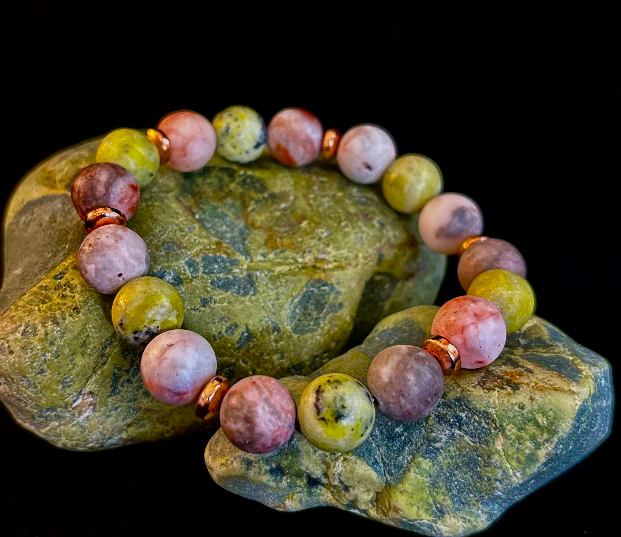 Reiki-Infused Earth Harmony Jasper Bracelet – 10mm Grounding & Balance Beads (Medium Wrists) | | Wiccan Center