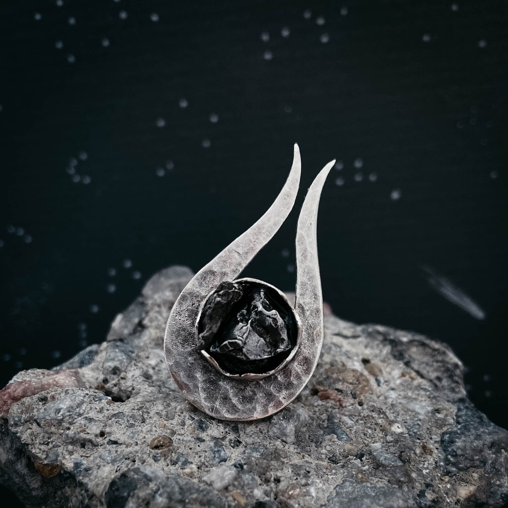 Comet Ring with Authentic Meteorite | Ring | Wiccan Center