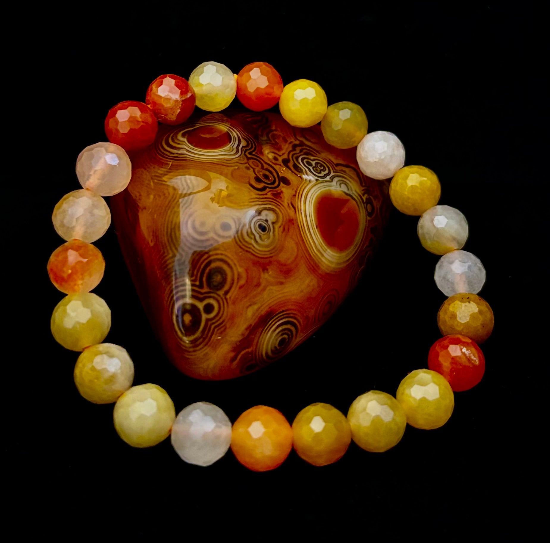 Bright Orange Aventurine Polyhedral-Cut Bracelet – 8mm (Medium Wrist) | Reiki-Infused Confidence & Creativity Stone | | Wiccan Center