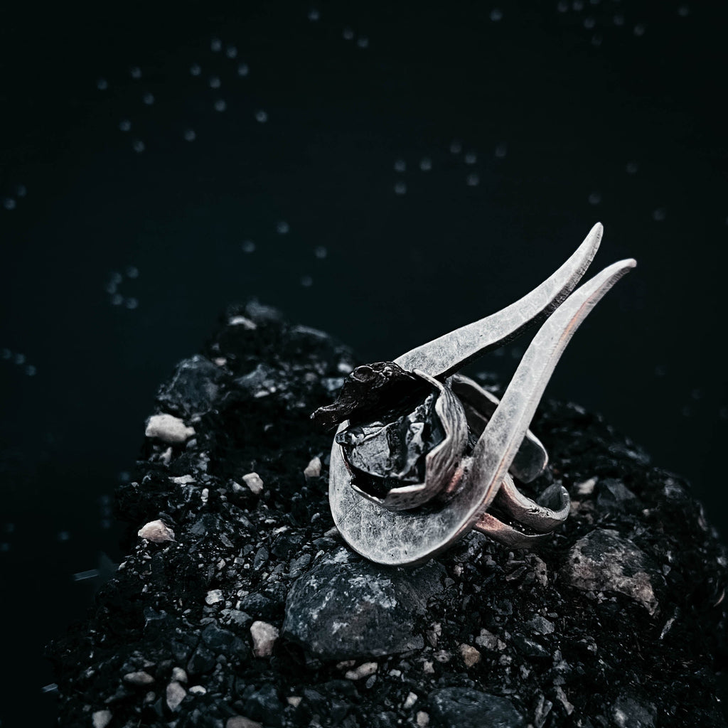Comet Ring with Authentic Meteorite | Ring | Wiccan Center