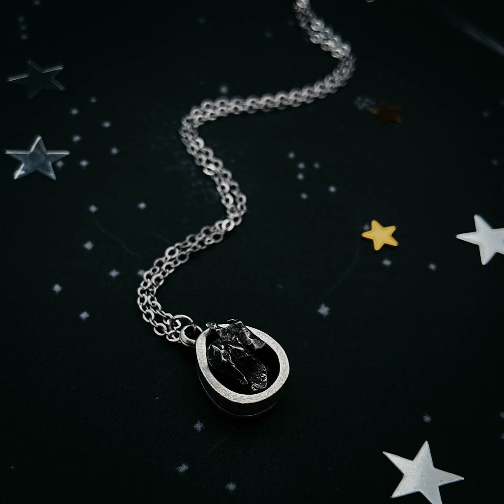 Small Teardrop Meteorite Pendant | Necklace | Wiccan Center