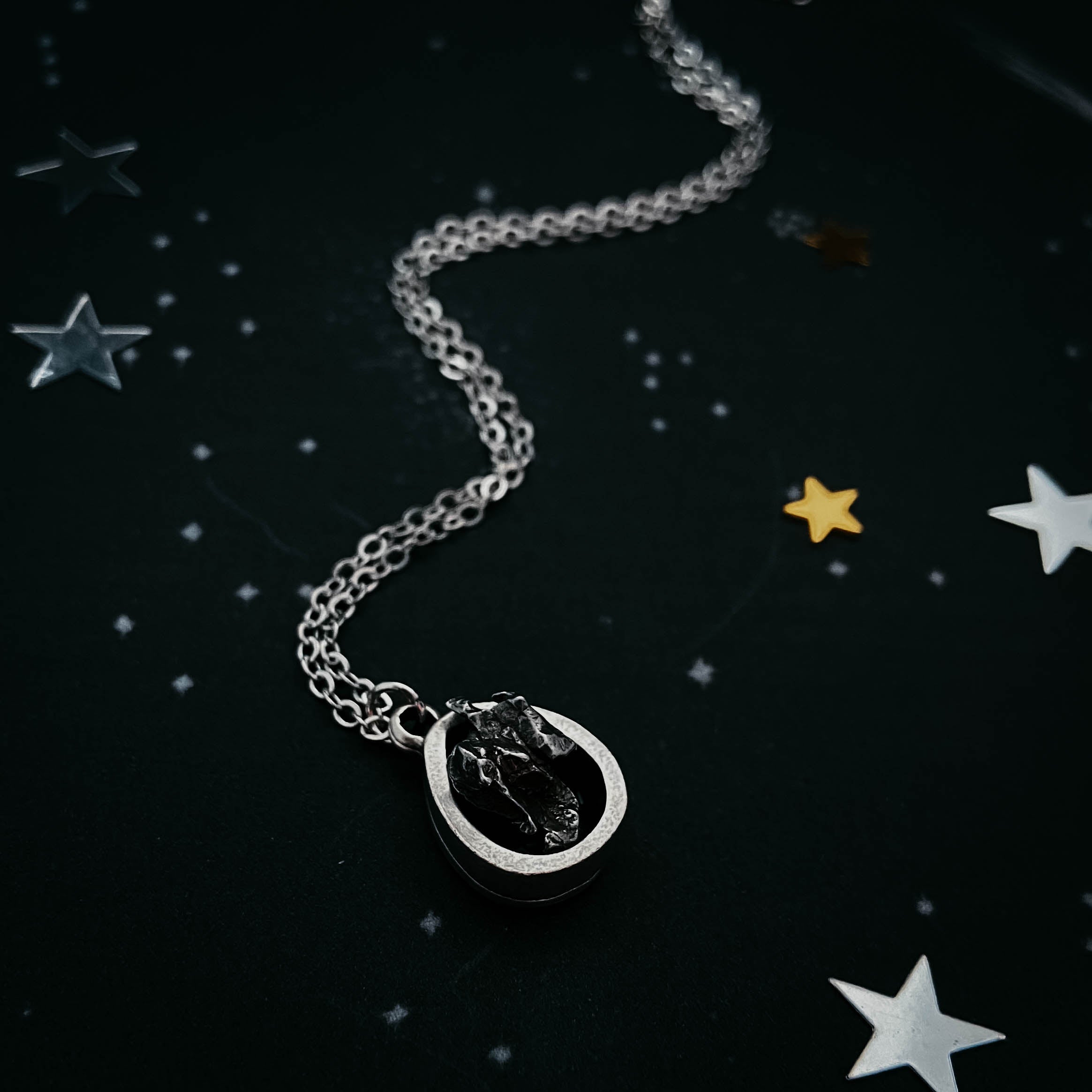 Small Teardrop Meteorite Pendant | Necklace | Wiccan Center