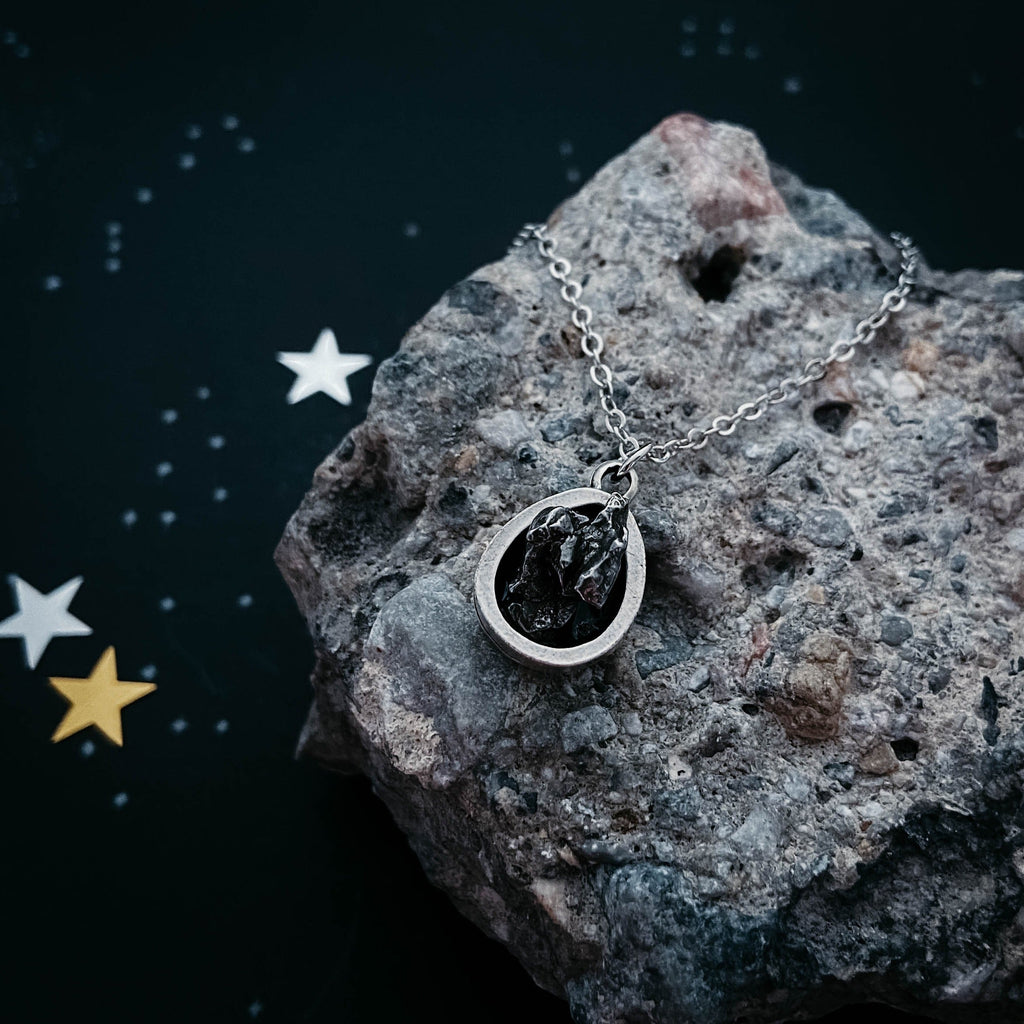 Small Teardrop Meteorite Pendant | Necklace | Wiccan Center