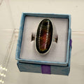 Sterling Silver Oval Spectrolite Ring - Size 10 -Intuition, Protection & Illumination | Rings | Wiccan Center