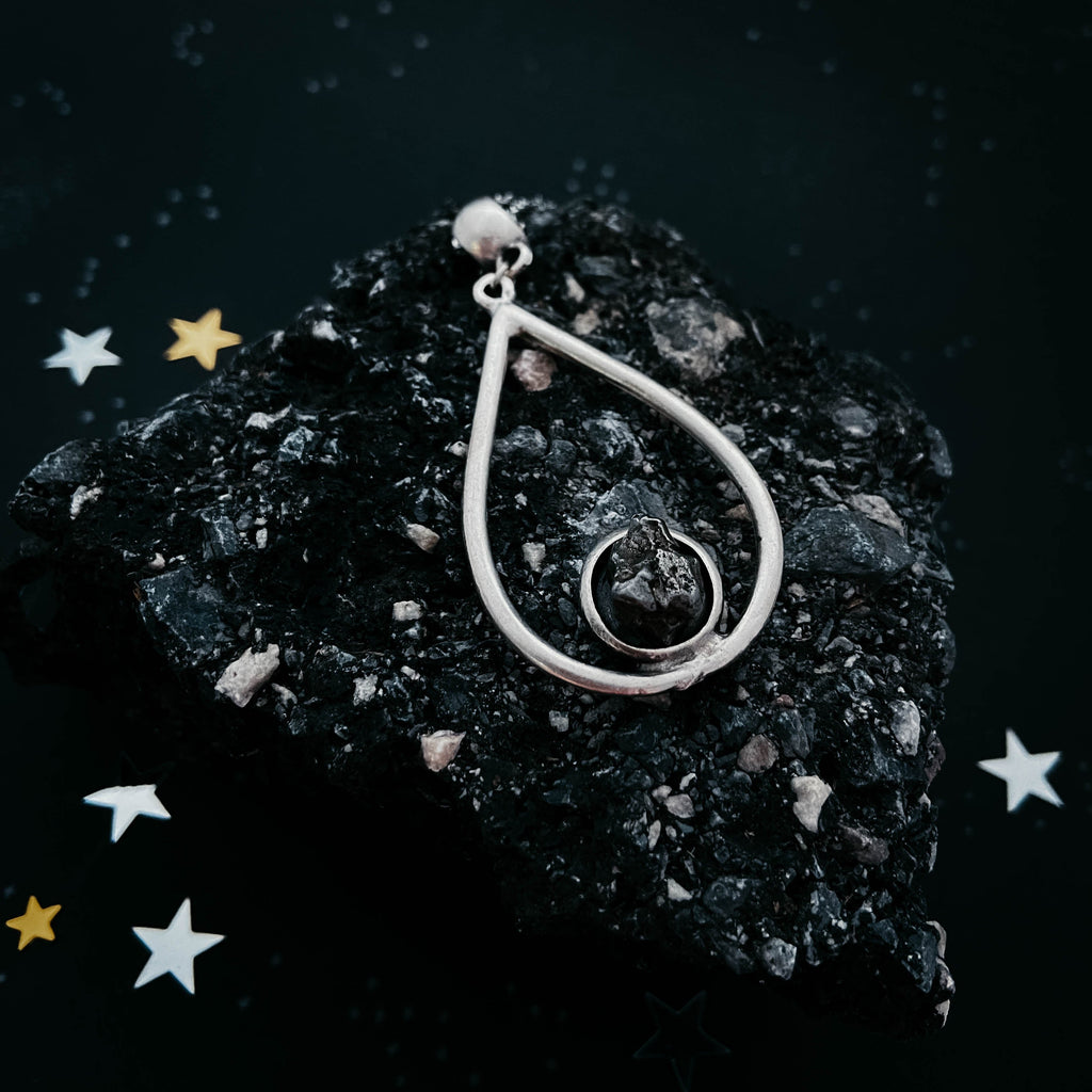 Teardrop Necklace with Authentic Raw Meteorite | Necklace | Wiccan Center